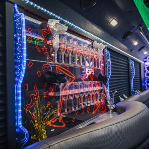 36 Passenger Limo:Party Bus neon party