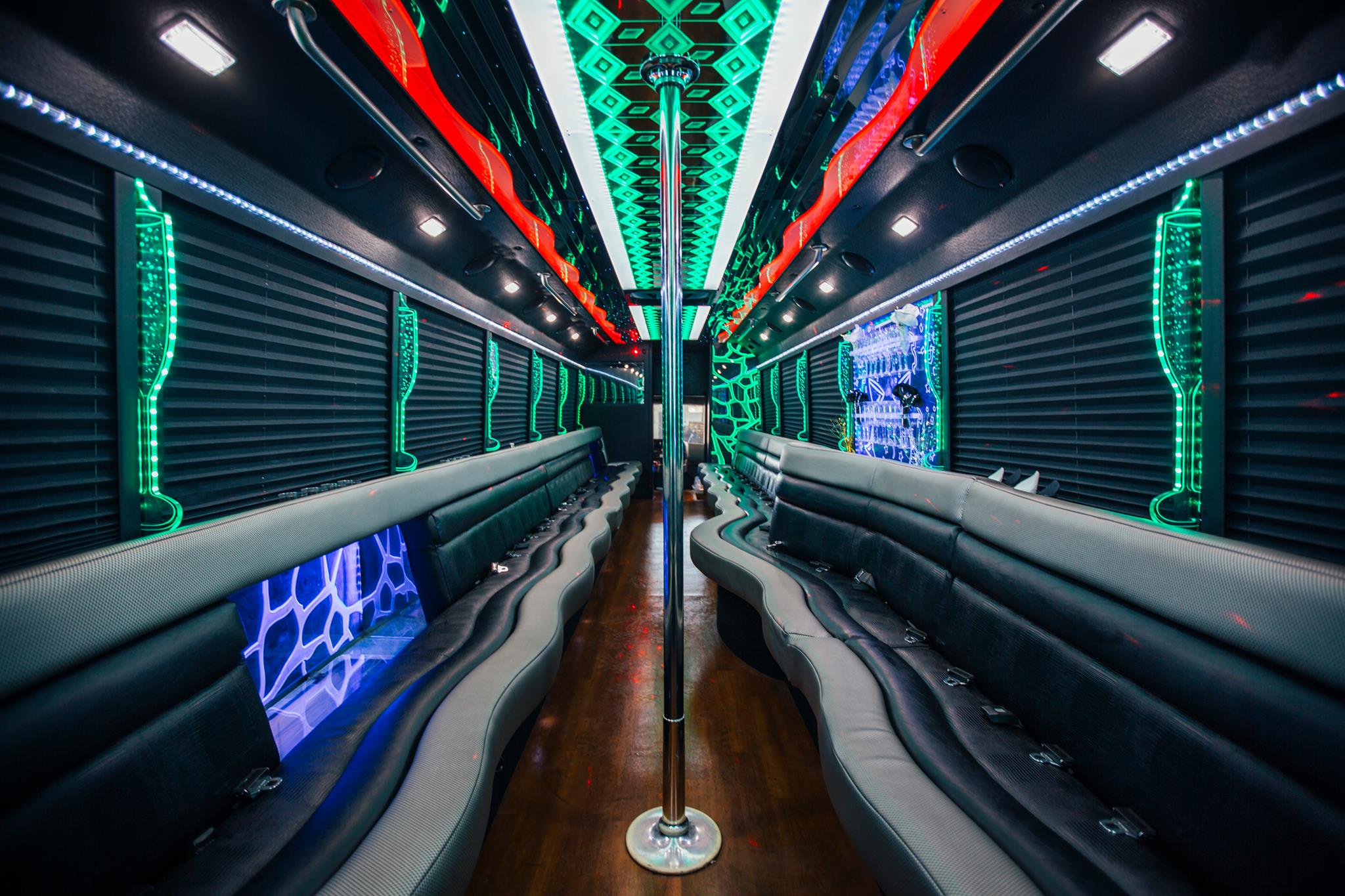 Limousine Style Party Bus Inside