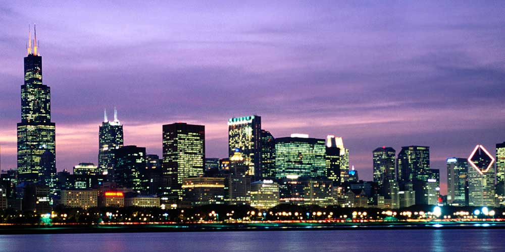 Chicago night skyline