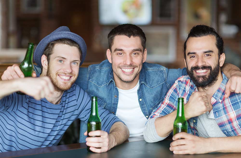 Group of guys celebrating