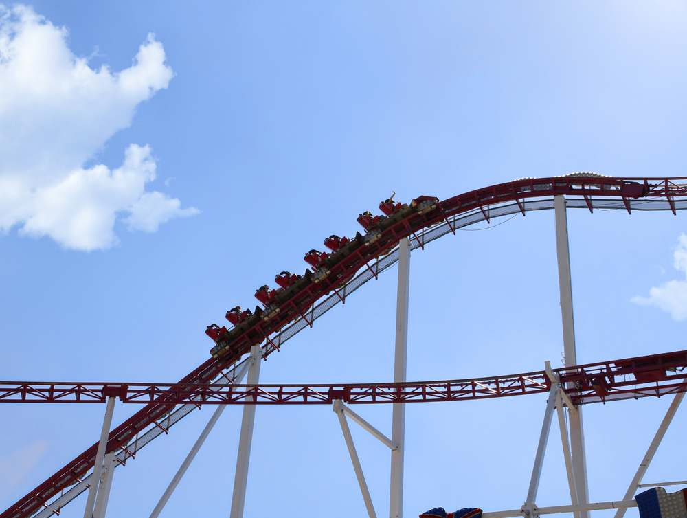 rollercoaster in an amusement park