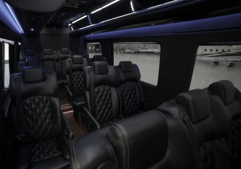 Inside of 14-Passenger Sprinter Van