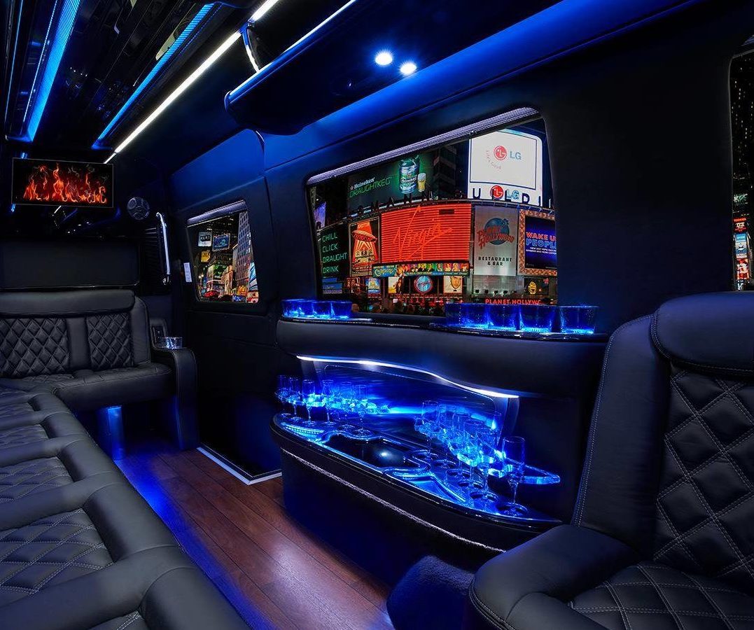 Limousine-style Sprinter interior